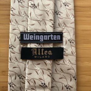 Altea Milano Silk Tie In Cream/Tan